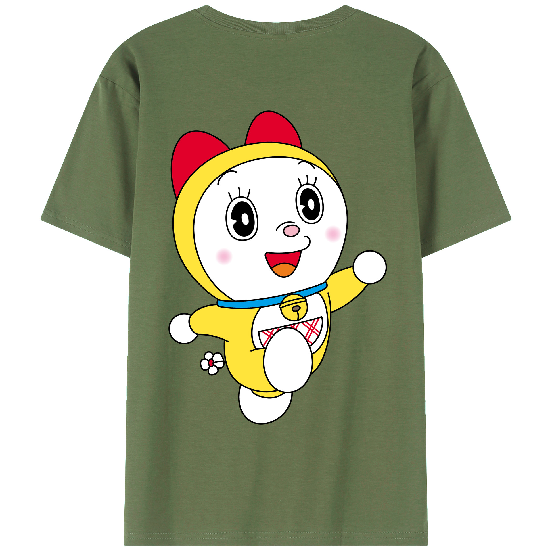 （画像用） ドラえもん ドラミ Doraemon Dorami 綿100％ メンズ半袖Tシャツ（バックプリント） 通気性